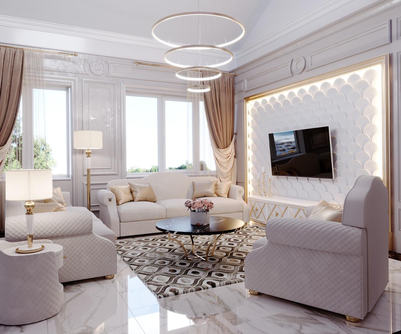 Интерьер гостиной с подсветкой настенной, подсветкой светодиодной и с подсветкой
