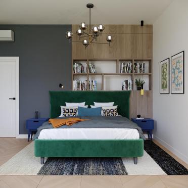 Интерьер спальни cветильниками над кроватью  смотреть на Basicdecor