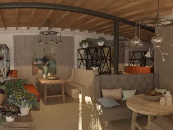 Интерьер кафе и ресторана в стиле кантри и рустике смотреть на Basicdecor