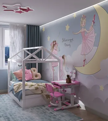 Интерьер детской с для девочки  смотреть на Basicdecor