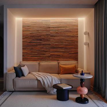 Интерьер гостиной с подсветкой настенной и с подсветкой  смотреть на Basicdecor