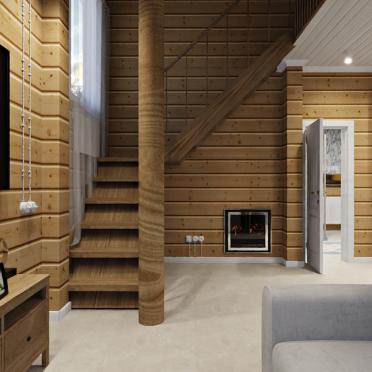 Интерьер с в деревянном доме  смотреть на Basicdecor