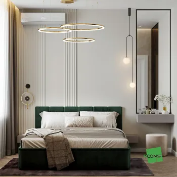 Интерьер спальни cветильниками над кроватью  смотреть на Basicdecor