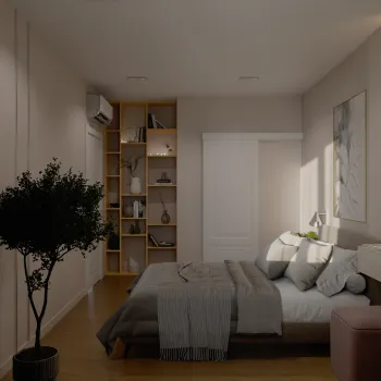 Интерьер спальни с нишей с подсветкой и с подсветкой  смотреть на Basicdecor