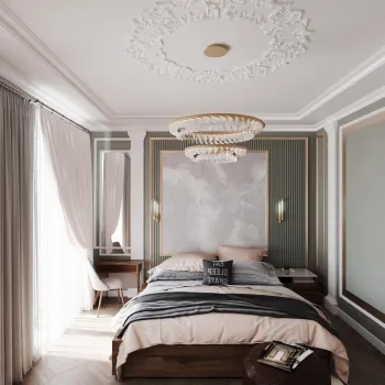 Интерьер спальни cветильниками над кроватью  смотреть на Basicdecor