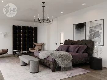 Интерьер с каретной стяжкой в современном стиле смотреть на Basicdecor