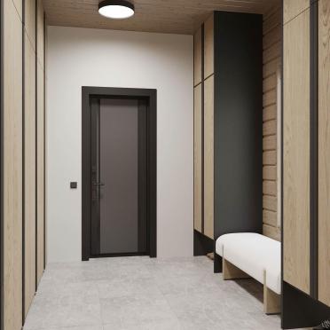 Интерьер прихожей с проходной и с подсветкой  смотреть на Basicdecor