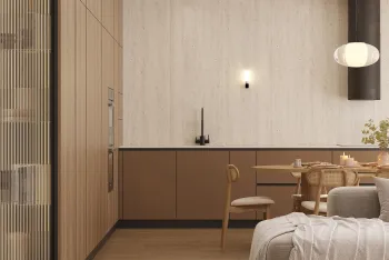 Интерьер кухни с нишей с подсветкой, подсветкой настенной и с подсветкой  смотреть на Basicdecor