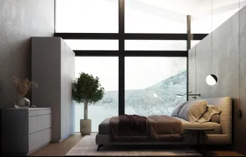 Интерьер гостиной с окном  смотреть на Basicdecor