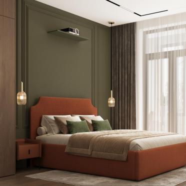 Интерьер спальни cветильниками над кроватью  смотреть на Basicdecor