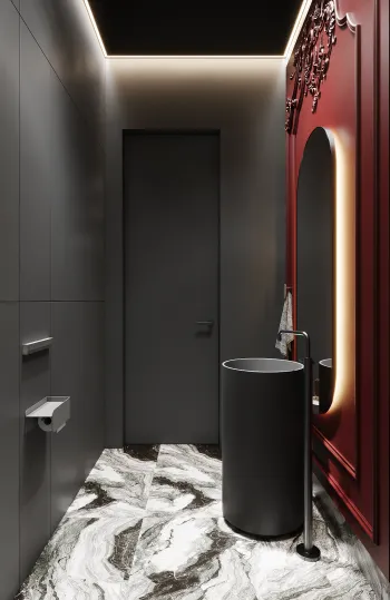 Интерьер ванной с проходной  смотреть на Basicdecor