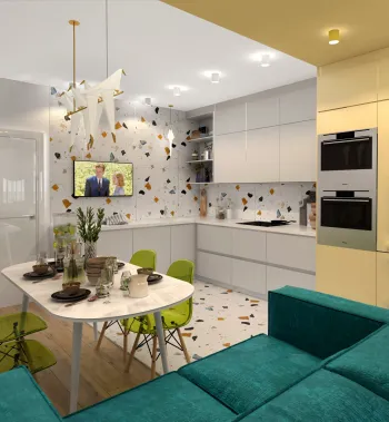 Интерьер кухни с угловой кухней  смотреть на Basicdecor