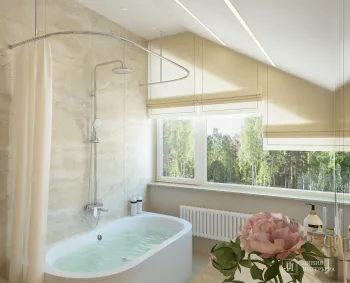 Интерьер ванной с жалюзи в современном стиле смотреть на Basicdecor