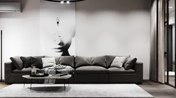 Интерьер гостиной cтеной за диваном  смотреть на Basicdecor