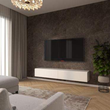 Интерьер гостиной с телевизором на стене  смотреть на Basicdecor