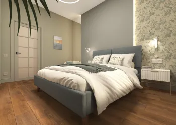 Интерьер спальни cветильниками над кроватью  смотреть на Basicdecor