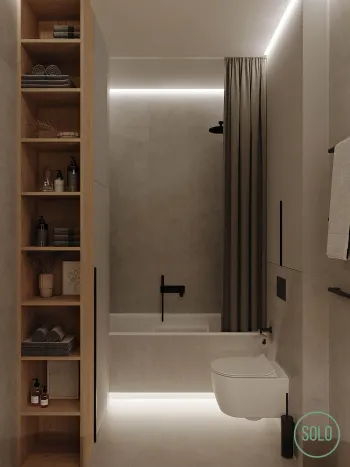 Интерьер ванной c подсветкой  смотреть на Basicdecor