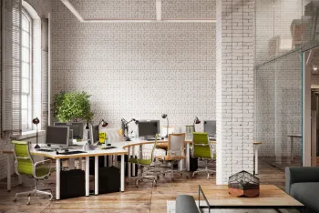 Интерьер офиса c рабочим местом в стиле лофт смотреть на Basicdecor