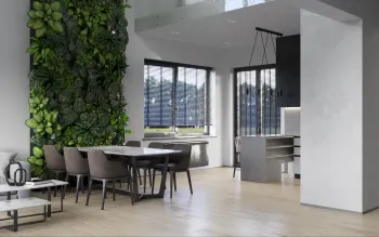 Интерьер кухни с жалюзи и дверными жалюзи  смотреть на Basicdecor