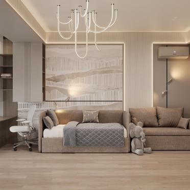 Интерьер гостиной cветильниками над кроватью  смотреть на Basicdecor