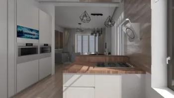 Интерьер кухни с объединенной гостиной в современном стиле смотреть на Basicdecor