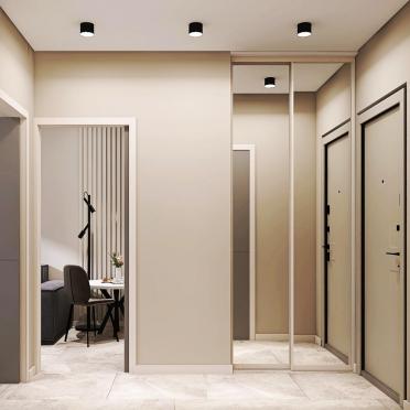 Интерьер коридора cветовыми линиями и с подсветкой  смотреть на Basicdecor