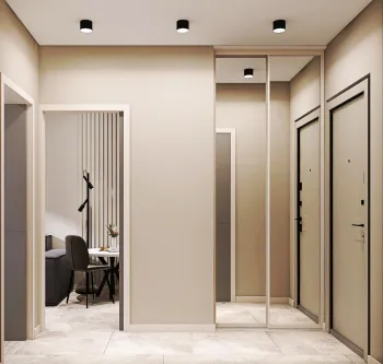 Интерьер коридора cветовыми линиями и с подсветкой  смотреть на Basicdecor