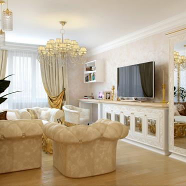 Интерьер гостиной в классическом стиле смотреть на Basicdecor