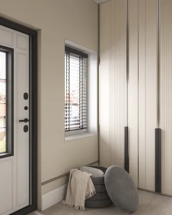 Интерьер с дверными жалюзи  смотреть на Basicdecor
