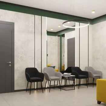 Интерьер с зеркалом на двери  смотреть на Basicdecor