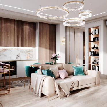 Интерьер гостиной с аркой  смотреть на Basicdecor