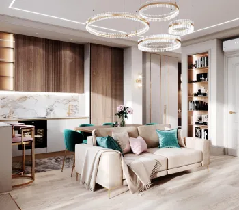 Интерьер гостиной с аркой  смотреть на Basicdecor