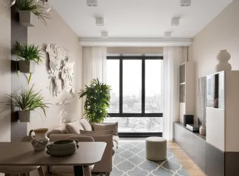 Интерьер гостиной с нишей с подсветкой и с подсветкой  смотреть на Basicdecor