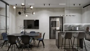 Интерьер кухни c подсветкой  смотреть на Basicdecor