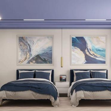 Интерьер спальни с две кровати  смотреть на Basicdecor