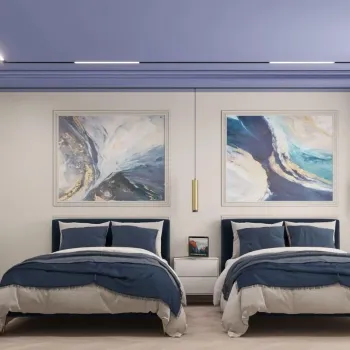 Интерьер спальни с две кровати  смотреть на Basicdecor