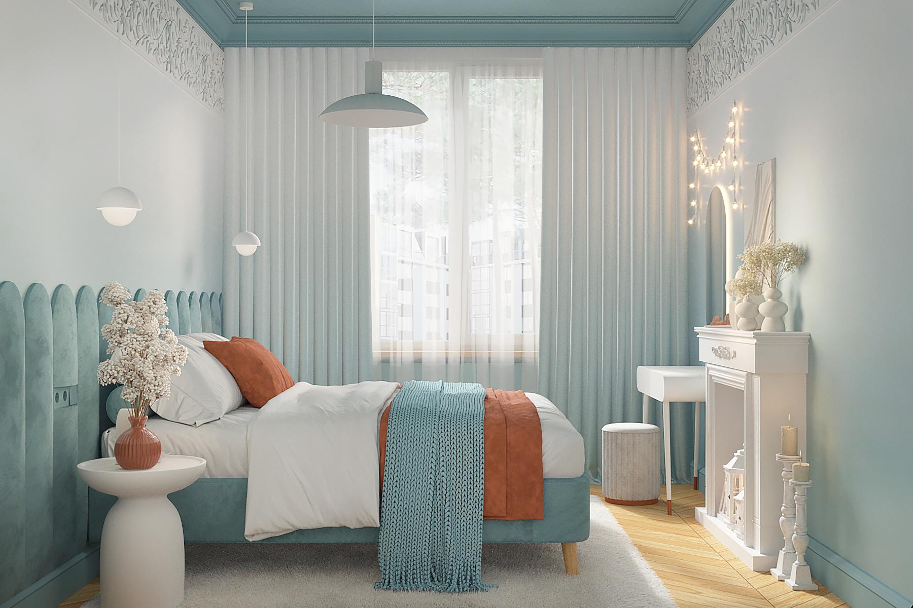 Интерьер спальни, проект «Вдох-выдох» Интерьер спальни смотреть на Basicdecor