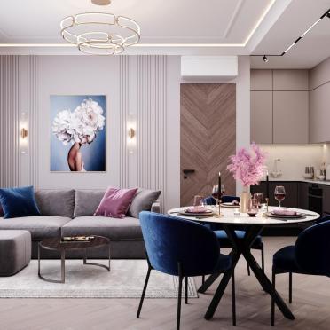 Интерьер гостиной с картинами над камином  смотреть на Basicdecor