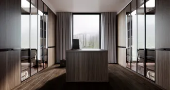 Интерьер c рабочим местом в современном стиле смотреть на Basicdecor