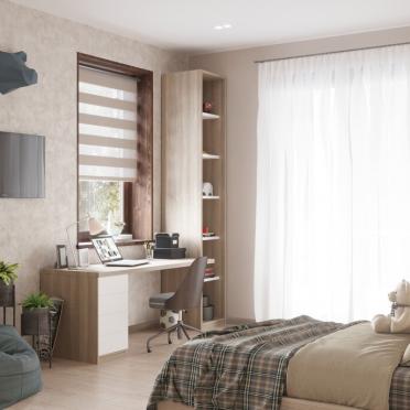 Интерьер детской c рабочим местом в современном стиле смотреть на Basicdecor