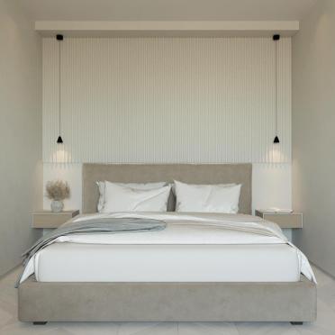 Интерьер спальни cветильниками над кроватью  смотреть на Basicdecor