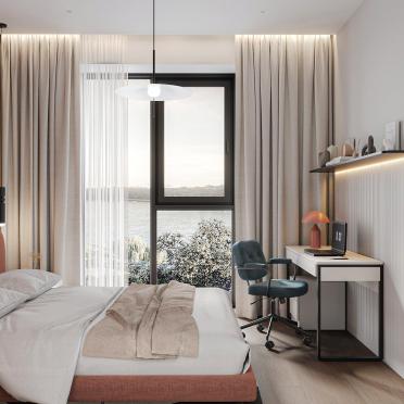 Интерьер спальни cветильниками над кроватью  смотреть на Basicdecor