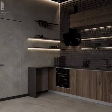 Интерьер кухни с нишей с подсветкой и с подсветкой  смотреть на Basicdecor