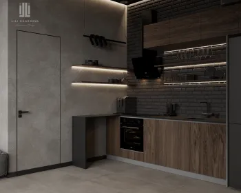 Интерьер кухни с нишей с подсветкой и с подсветкой  смотреть на Basicdecor