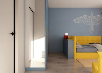 Интерьер с зеркалом на двери  смотреть на Basicdecor