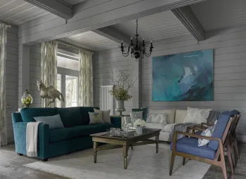 Интерьер гостиной в стиле кантри смотреть на Basicdecor