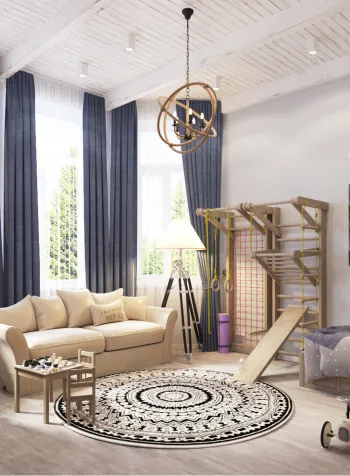 Интерьер гостиной и детской с для мальчика в рустике смотреть на Basicdecor