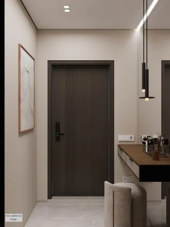 Интерьер прихожей с нишей с подсветкой  смотреть на Basicdecor