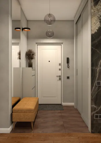 Интерьер прихожей с проходной  смотреть на Basicdecor