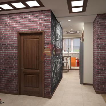 Интерьер коридора с проходной в стиле лофт смотреть на Basicdecor